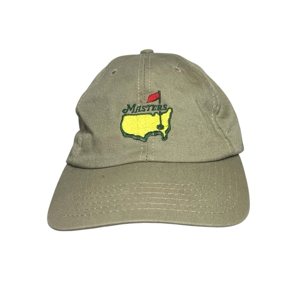 Masters By American Needle Hat Cap Strap Back Augusta National Golf Logo Khaki